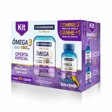 Kit Ômega 3 Catarinense 1000mg com 120 cápsulas + Ômega 3 1000mg com 60 cápsulas