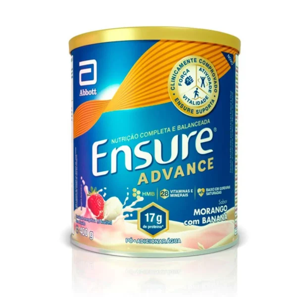 Suplemento Nutricional Ensure Advance Sabor Morango com Banana 400g